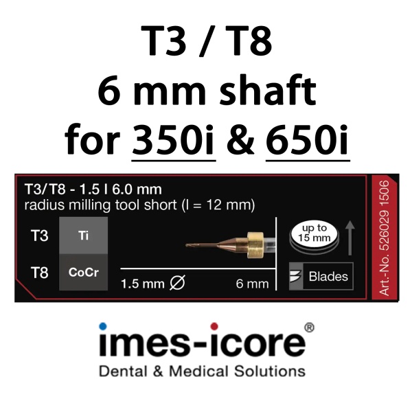 CoCr / Titan 1.5mm milling tool T3 / T8