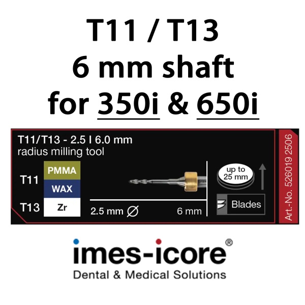 Zirconium / PMMA / Wax 2.5mm milling tool  T11 / T13