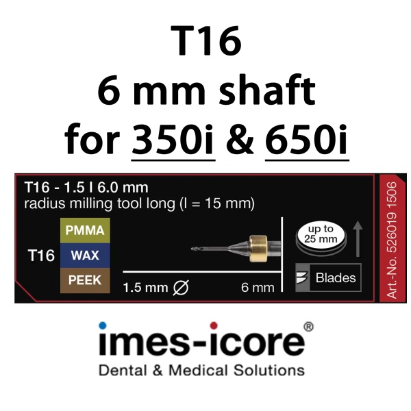 Zirconium / PMMA / Wax milling tool T16