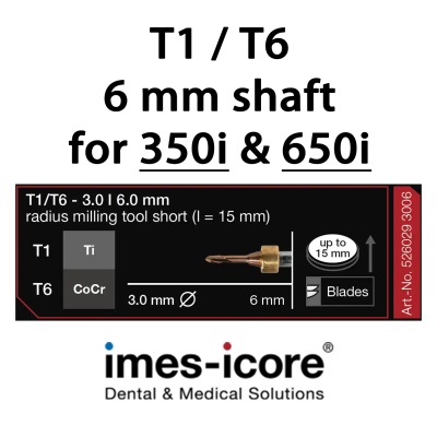 CoCr / Titan 3mm milling tool T1 / T6