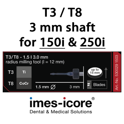Universal 1.5mm milling tool T3 / T8 