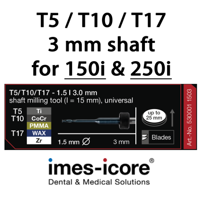 Zirconium / PMMA / Wax 1.5mm shaft milling tool T5 / T10 / T17