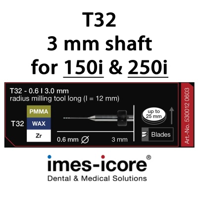 Zirconium / PMMA / WAX 0.6mm milling tool T32